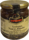  Coquet Black Gourmet Olives in Olive Oil in glass 300 gr