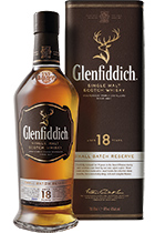 Glenfiddich 18 years Single Malt Scotch gift tube