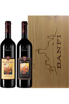 Gift case for 2 bottles of wine "Castello Banfi Chianti Classico DOCG 2016", "Castello Banfi Rosso di Montalcino DOC 2016"