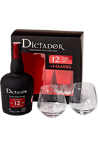 Dictador 12 Years gift set with 2 glasses