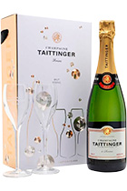 Taittinger Brut Reserve gift box with 2 glasses